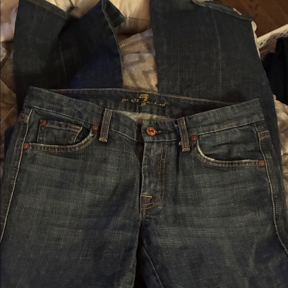 7 For All Mankind Dark Blue Flare Jeans - Picture 5 of 6